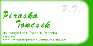 piroska tomcsik business card